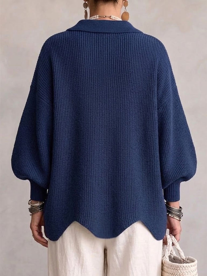 Freja | Oversize'owy sweter z dużymi metalowymi guzikami